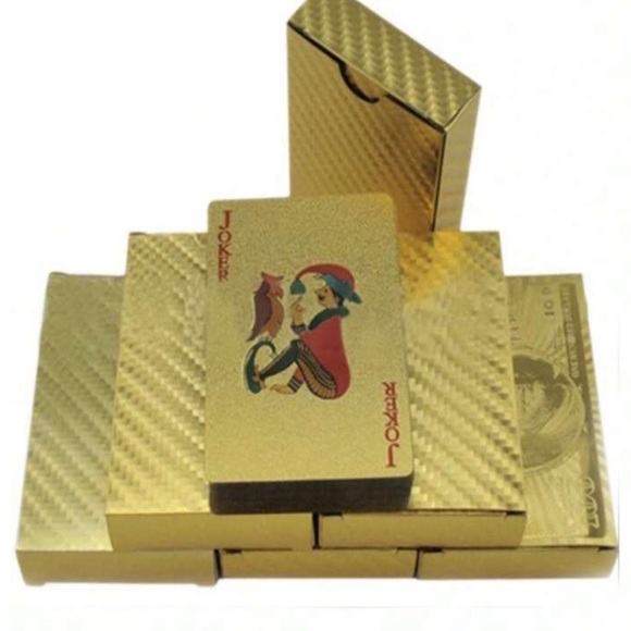 ♥️♣️♦️♠️ LET’S PLAY❗️ GOLD FOIL WATERPROOF PLAYING CARDS❗️♠️♦️♣️♥️ - Picture 3 of 9